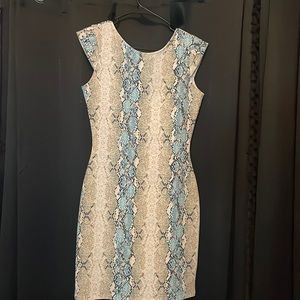 Snake skin body con dress